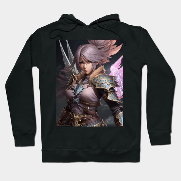 Final Fantasy Xvi | Valor Unleashed: A Hero's Journey Hoodie by JEWEBIE